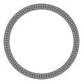 Big circle frame with simple meander pattern, Greek key border Royalty Free Stock Photo