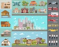 Big city concept. Infrastructure vector set.