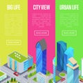 Big city life banners set Royalty Free Stock Photo