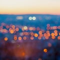 Big city lights in the twilight evening with blurring background Royalty Free Stock Photo