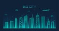 Big city skyline Trendy vector illustration linear