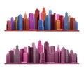 Big city with skyscrapers icons. Vector illustration Royalty Free Stock Photo