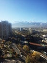 Big city view, mountains