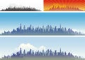 Big Cityscape in Four Versions Royalty Free Stock Photo