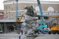 Big Clay #4. The process of installing the sculpture by Swiss artist Urs Fischer in GES-2, on Bolotnaya Embankment