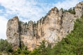 Big cliff from hiking trail on the corniches of Causse Mejean above the Tarn Gorges
