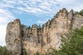 Big cliff from hiking trail on the corniches of Causse Mejean above the Tarn Gorges