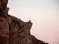 Big cliff. Minimalist scenery with beautiful rockies. Awesome polar scenery with pointed rock