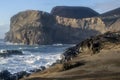 A big cliff over the turbulent sea on the island Royalty Free Stock Photo