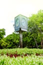 A big clock In the natural garden.