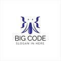 Big Code With elephant illustrated with code icon inside. vector logo design illustration Royalty Free Stock Photo