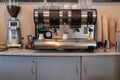 big coffee machine on a shelf at coffee shop Royalty Free Stock Photo