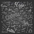 Big coffee set- signs,objects and letters Royalty Free Stock Photo