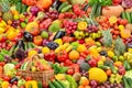 Big collage fresh tasty vegetables and fruits Royalty Free Stock Photo