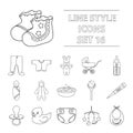 Big collection of baby born vector symbol stock illustration Royalty Free Stock Photo