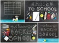 Big collection of `Back to school` concept for your text, design. Royalty Free Stock Photo