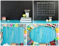 Big collection of Back-to-school concept for your text, design. Royalty Free Stock Photo