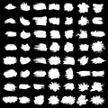 Big collection of black paint, ink brush strokes, brushes, lines Royalty Free Stock Photo