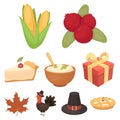 Big collection of canadian Thanksgiving Day vector symbol stock Royalty Free Stock Photo