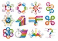 Big collection of colorful infographics. Design elements.