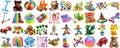 big collection of different toys, photo collage, isolated transparent background AIG44 Royalty Free Stock Photo