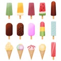Big collection of ice cream. vector illustration. Royalty Free Stock Photo