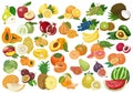 Big collection of isolated fruits on white background