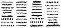 Collection of isolated black ink brush strokes Royalty Free Stock Photo