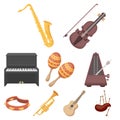 Big collection of musical instruments vector symbol stock illustration Royalty Free Stock Photo