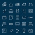 Big collection of Collection outline workplace icon. Mobile and Web UI Icon Set. Seamless Icons Pack. - Vector