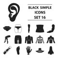 Big collection part of body vector symbol stock illustration Royalty Free Stock Photo
