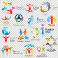 Big collection of people vector logos. Business Social Corporate Identity. Human icons Design illustration Royalty Free Stock Photo