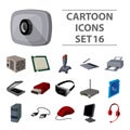 Big collection of personal computer accessories vector symbol