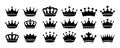 Big collection quality crowns. Crown icon set. Collection of crown silhouette Royalty Free Stock Photo