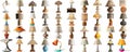 big collection Set of lamps in various styles isolated background AIG44