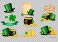 Big collection of St. Patrick`s Day related icons. Royalty Free Stock Photo