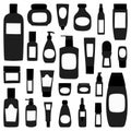 Big collection templates of empty and clean grey plastic containers