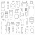Big collection templates of empty and clean outline containers