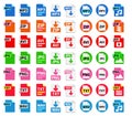 Big Collection of vector icons. File format extensions icons. Royalty Free Stock Photo