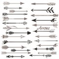Big collection of vector tribal arrows Royalty Free Stock Photo