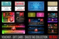 Big Collection of Voucher Gift Card layout templates Royalty Free Stock Photo