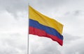 Big colombian flag waving with the wind