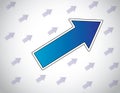 Big colorful blue arrow leading other arrows moving up success Royalty Free Stock Photo