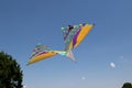 A big colorful dragon kite at the kite festival at the storage sea geeste germany Royalty Free Stock Photo