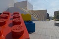 Giant Lego bricks in front of Lego House, Billund, Denmark Royalty Free Stock Photo