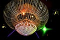 Big colourful crystal lamp at the night club