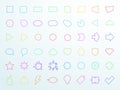 Big Colourful Generic Outline Icon Shapes Set Vector