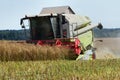 Big combine in canola