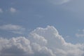 Big combines nimbus clouds on a blue day sky