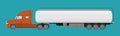 Big commercial semi truck with trailer. Trailer truck in flat style isolated.